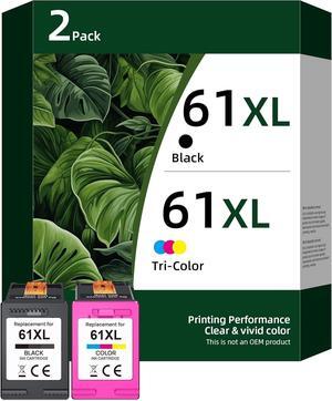 61XL Black/Tri-color Ink Cartridge (2 PACK)  Ink 61 61XL HP61 High Yield Works for DeskJet 1000, 1010, 1050, 1510, 2050, 2510, 2540, 3000, 3050, 3510;ENVY 4500, 5530; OfficeJet 2620,4630 CR259FN