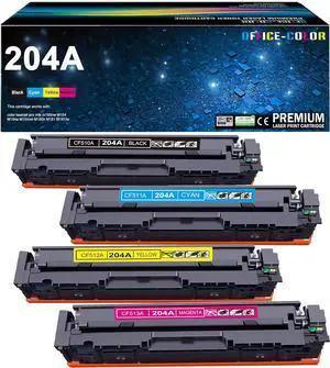 OFFICE-COLOR Compatible Toner Cartridge Replacement for HP 204A CF510A CF511A CF512A CF513A to use with Color Laserjet Pro MFP M180nw M180n M181fw M154a M154nw Printer (Black,Cyan,Yellow,Magenta)