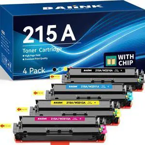Ennovor 215A Toner Cartridges (with Chip) Compatible for HP 215A Toner Cartridges 4 Pack W2310A W2311A W2312A W2313A for Color Pro MFP M183fw M182nw M182 M183 M155 (Black Cyan Magenta Yellow)