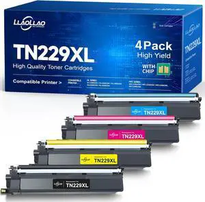 Ennovor TN229XL Toner Cartridge Compatible Replacement for Brother TN229 Toner Works for Brother MFC-L3780CDW HL-L3280CDW HL-L3220CDW MFC-L3720CDW HL-L3295CDW HL-L3300CDW HL-L8245CDW Printers (4 Pack)