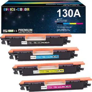 130A Toner Cartridges Set Replacement  130A CF350A CF351A CF352 CF353A Works with HP Color Laserjet pro MFP M177fw,M176n Printer Ink (Black,Cyan, Magenta, Yellow 4 Pack)