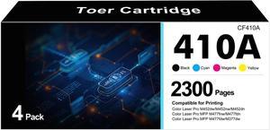 410A CF410A Toner Cartridge 4-Pack Compatible Replacement for 410A CF410X CF411A CF412A CF413A Pro MFP M477FNW M477FDN M477FDW M452DN M452DW M452NW MFPM377DW M377DW (Black Cyan Yellow Magenta)