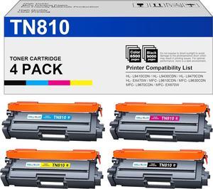 TN810 TN-810 Toner Cartridge 4 Pack High Yield Replacement for Brother TN810 TN-810 TN810XL TN-810XL Works with Brother MFC-L9610CDN HL-L9410CDN HL-L9430CDN (TN810 4Pack,BCMY)
