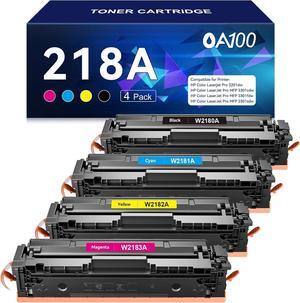 OA100 Compatible 218A Toner Cartridges 4 Pack Replacement  218A 218X Toner Cartridges for Color Laserjet Pro MFP 3301fdw 3301cdw 3201dw 3301sdw Printer W2180A W2180X High Yield (No Chip)