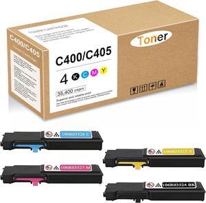 C400 C405 Extra High Toner Cartridge Black Cyan Magenta Yellow Replacement for Xerox 106R03524 106R03526 106R03527 106R03525 VersaLink C400/C405 Printer Ink, 4 Pack(1BK/1C/1M/1Y)