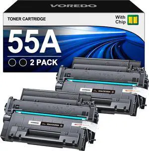 55A CE255A High Yield Compatible Toner Replacement  55A Black Toner Cartridge 55X CE255X  Laserjet P3015 P3015dn P3015x Pro 500 MFP M521dn M521dw M521 M525 Series Printer (Black, 2-Pack)