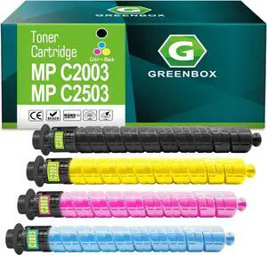 Ennovor GREENBOX MP C2003 C2503 High Yield Toner Cartridge Replacement for C2503H 841918 841921 841920 841919 Toner for Ricoh Aficio MP C2003 C2004 C2503 C2504 MP C2011 Printer (4 Packs,B/M/C/Y)