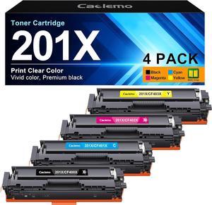 201X Toner Cartridge 4 Pack High Yield - MFP M277dw Compatible Replacement  201X 201A M252dw Toner CF400A CF400X Compatible with Laserjet Pro MFP M277dw M252dw M277 M277c6 M252 Printer (4 Pack)