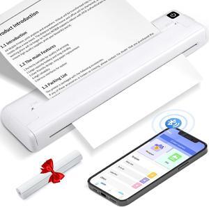 Portable Printer, A4 Thermal Paper, Thermal Tattoo Printer, Compatible with Android & iOS Phone, Bluetooth Printer for Office, Home, School