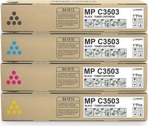 MP C3503 C3003 Toner Cartridge set (4 Pack, 1BK/1C/1M/1Y) - Lovn 841813 841816 841815 841814 Toner Cartridge Replacement for Ricoh Aficio/Lanier/Savin MP C3003 MP C3503 MP C3004 MP C3504 Printer