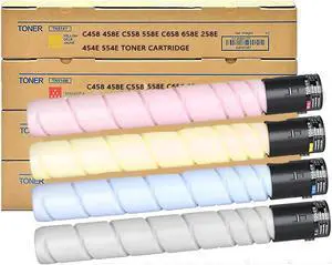 Ennovor 4 Pack Toner Cartridge TN514 TN324 TN512 TN513 TN515 TN516 Compatible for Konica Minolta Bizhub C458 C558 C658 C258 c308 c368 C454 C554 458e 558e 658e 258e 454e 554e Toner