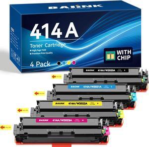 Compatible 414A Toner Cartridges 4 Pack (with CHIP) Replacement  414A 414X Toner Cartridges Compatible with Color Pro MFP M479fdw M479fdn M454dw M454dn M479dw M455dn M479 M454 W2020A