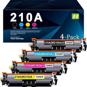 210A Toner Cartridge Set (with Chip) Replacement  210A W2100A W2101A W2102A W2103A Works Color Pro 4201dn 4201dw Pro MFP 4301fdn 4301fdw Printer | Black Cyan Yellow Magenta 4Pack