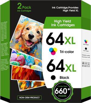 64XL Ink Cartridge  Ink 64 XL 64XL Black and Color Combo Pack High Yield Fit  Printers Envy Photo 7855 7858 7100 7155 7120 6252 7800 7158 Envy Inspire 7950e 7955e Tango Series