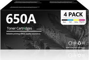 650A Toner Cartridges 4 Pack CE270A CE271A CE272A CE273A Replacement  650A Toner Color Enterprise CP5525 CP5525dn CP5525n CP5525xh M750dn M750n M750xh Printer (Black/Cyan/Magenta/Yellow)
