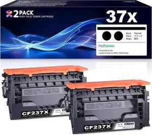 37X High-Yield Toner Cartridge 2-Pack (New Chip) Replacement for HP 37X Black Toner Cartridge, Cf237X 37Y Works with Laser Enterprise M608 M609 Series; Enterprise MFP M631 M632 M633 Series Printer