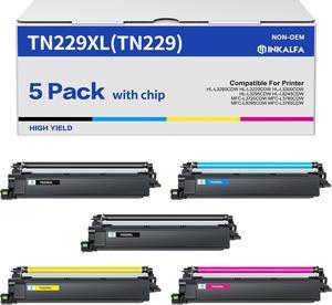 TN229XL TN229 Toner Cartridges: MFC-L3780CDW MFC-L3720CDW HL-L3280CDW HL-L3220CDW Compatible for Brother TN-229XL TN-229 TN 229XL TN-229BK/C/M/Y HL-L3300CDW HL-L3295CDW MFC-L8395CDW Printer (5 Pack)