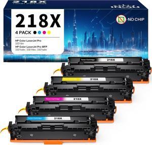 218X Toner Cartridges 4 Pack Compatible Replacement  218X Toner Cartridges HP Set 218A W2180X W2181X W2182X W2183X  Color Laserjet Pro MFP 3310DW 301CDW 3210FDW 3301SDW (1BK/1C/1M/1Y)