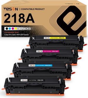 TESEN 218A Toner Cartridge Compatible Replacement  218A 218X W2180A W2181A W2182A W2183A Works with HP Color Pro 3201 MFP 3301 Series 3201dw MFP 3301fdw 3301sdw Printer NO-CHIP Version 4 Pack