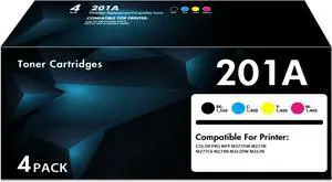 201A CF400A Toner Cartridges Compatible Replacement for 201X CF400X CF401A CF402A CF403A for Color Laser Pro MFP M277dw M277n M252dw M252n M277c6 M277 Printer ( Black Cyan Magenta Yellow, 4 Pack )