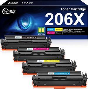 206X Toner Cartridges 4 Pack High Yield | Works with HP Color Laserjet Pro M255nw, MFP M283fdw Series |  206A Toner, Black Cyan Magenta Yellow