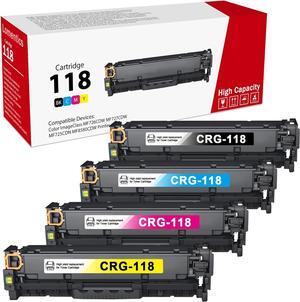 118 Toner Cartridges (4-Pack, Black, Cyan, Magenta, Yellow) - Loment Compatible High-Yield 118BK 118C 118M 118Y Toner Replacement for 118 Color ImageClass MF8380Cdw LBP7210Cdn MF8340Cdn Printer
