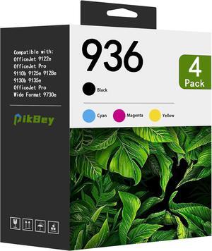 936 Ink Cartridges 4-Pack (Black Cyan Magenta Yellow) Replacement  936 Ink Work with OfficeJet Pro 9110b 9128 9130b 9125e 9135e 9122e 9730e Printers