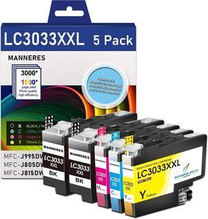 LC3033 Ink Cartridges BK/C/M/Y (5-Pack) Compatible for Brother LC3033XXL Ink Cartridge Replacement for Brother LC3033 LC3035 XXL Ink MFC-J995DW MFC-J995DWXL MFC-J815DW MFC-J805DW MFC-J805DWXL Printer