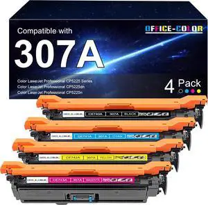 Ennovor 307A Toner Cartridge 4 Pack Replacement for HP 307A Works with HP Color Professional CP5225 CP5225n CP5225dn Printer Toner (Black Cyan Magenta Yellow)