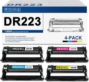 4 Pack DR223 BK/C/M/Y Drum Unit Compatible DR223CL Drum Unit Set Replacement for Brother DR-223CL DR223 for MFC-L3770CDW MFC-L3750CDW MFC-L3710CW HL-L3290CDW HL-3230CDW HL-3270CDW Printer 4 Pack