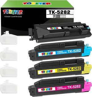 ToBeter Compatible TK-5282 Toner Replacement for Kyocera TK5282 TK-5282K TK-5282C TK-5282M TK-5282Y Toner Cartridge for ECOSYS M6235cidn M6635cidn P6235cdn Printer (4 Pack, BK/C/Y/M, High Yield)