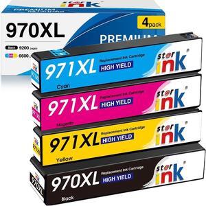 971XL 970XL High Yield Replacement  971 970 Ink Cartridges Compatible for X476dw X576dw X451dw X551dw X451dn X476dn Printer(4-Pack)