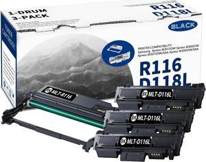 1 PK R116 Drum & 3 PK D118L Toner Cartridge Compatible R116 D118L Replacement for Samsung Samsung Xpress M3015DW M3065FW M3015DW/XAA M3065FW/XAA Printer
