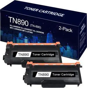 Ennovor 2-Pack TN890 Ultra High Yield Compatible TN890 TN-890 Toner Cartridge Replacement for HL-L6400DW HL-L6400DWT HL-L6250DW MFC-L6900DW MFC-L6750DW Printer Toner (Black).