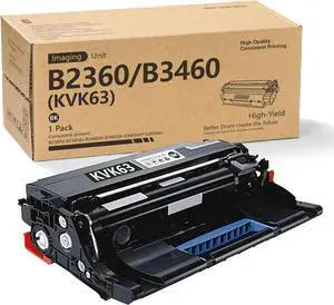 B2360 KVK63 Drum Unit 1-Pack Replacement for Dell KVK63 Drum use with B2360d B2360dn B3460dn B3465dn B3465dnf S2830dn Printers (1Black)