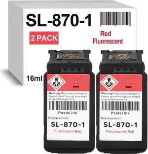 Ennovor 2 Pack High Capacity SL-870-1 Red Ink Cartridge for SL870-1 Fluorescent Red Ink Cartridge Compatible for The PB New SendPro Mailstation Postage Machines (CSD1)