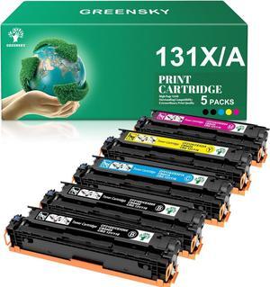 GREENSKY Compatible Toner Cartridge Replacement  131X 131A CF210X CF211A CF212A CF213A Pro 200 Color MFP M276nw M251nw Printer (Black, Cyan, Yellow, Magenta, 5-Pack)