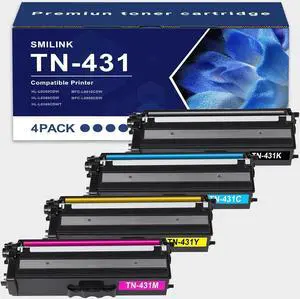 Compatible Toner Cartridge Replacement for Brother TN431 TN-431 Toner Cartridge TN431BK TN431C TN431M TN431Y HLL8360CDW MFCL8900CDW HLL8260CDW MFCL8610CDW HLL8360CDWT Printer (BCYM, 4 Pack)