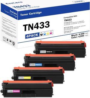 TN433 High Yield Toner Cartridge Compatible TN-433 TN 433 TN-431 TN431 Toner Replacement for Brother HL-L8260CDW MFC-L8610CDW DCP-L8410CDW Printer (Black Cyan Yellow Magenta, 4-Pack)