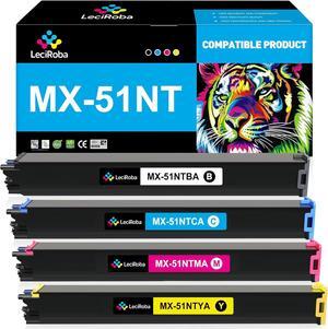LeciRoba MX-51NT MX51NT Toner Cartridge Replacement for Sharp MX-51NT MX-51NTBA MX-51NTCA MX-51NTMA MX-51NTYA for Sharp MX-4110N MX-4111N MX-4140N MX-4141N MX-5110N MX-5111N MX-5140N MX-5141N (4-Pack)