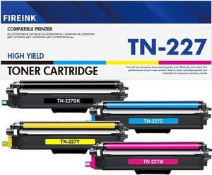 TN-227BK/C/M/Y High Yield TN227 Toner Compatible Replacement for Brother TN-227 TN 227 for HL-L3290CDW HL-L3210CW MFC-L3710CW MFC-L3750CDW MFC-L3770CDW HL-L3270CDW Printer (4-Pack)