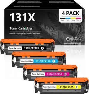 131X 131A High-Yield 4 Pack Toner Cartridges Black Cyan Yellow Magenta | Replacement  131X Work with Color Pro 200 Color M251n M251nw, MFP M276n M276nw Printers | CF210X CF211A CF212A CF213A