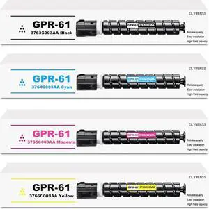 GPR-61 GPR61 Toner Cartridge Replacement for Canon GPR-61 GPR61 3763C003AA for ImageRUNNER Advance DX C5840i C5850i C5860i C5870i Printer (Black Cyan Magenta Yellow, 4-Pack)
