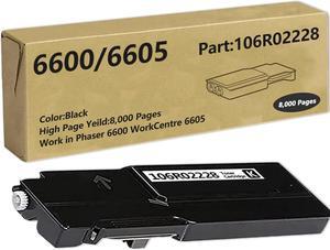 106R02228 Toner Cartridge Compatible for Phaser 6600 WorkCentre 6605 Extra High Capacity Toner-Cartridge (8000 Pages,Black)