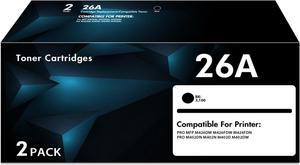 CF226A 26A Toner Cartridge Compatible Replacement for 26X CF226X Work with Pro M402dw M402n M402dn M402d Pro MFP M426dw M426fdw M426fdn M402 M426 Series Printer (2-Pack, Black)