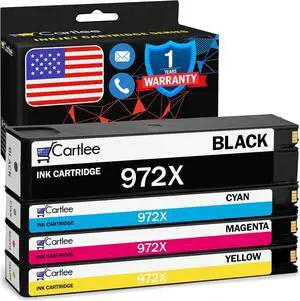 Cartlee Remanufactured Ink Cartridges Replacement for HP 972a Ink Cartridges for HP 972x Combo Pack for hp pagewide pro MFP 477dw cartridges 972 577dw 552dw