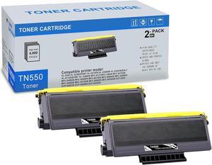 2 Pack TN550 Black Toner Cartridge Compatible TN550 Replacement for Brother TN550 for Brother HL-5240 5370DW/DWT 5380DN MFC-8370 8880DN 8890DW DCP-8060 8065DN 8080DN 8085DN Printer