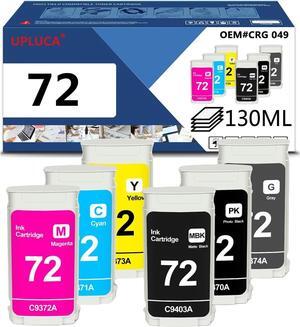 72 Ink Cartridge High Yield Replacement  72 C9403A C9370A C9371A C9372A C9373A C9374A Work  DesignJet T610 T620 T770 T790 T795 T1100 T1120 T1200 T1300 T2300 (6-Pack, 1 Set, 130ML)