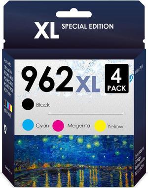 5Star Compatible Replacement 962 XL Works with HP OfficeJet Pro 9010 9012 9014 9015 9016 9019 9020 9022 9025 9026 9028 Printers 4 Pack Black Magenta Cyan  Yellow