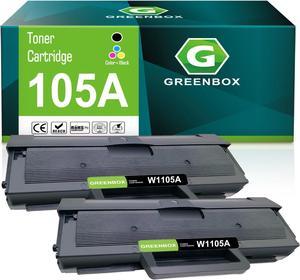 GREENBOX Compatible 105A W1105A Toner Cartridge High Yield Replacement  105A 105 W1105A  Laser MFP 135A 135W 137FNW 107A 107W Printer (2 Black)